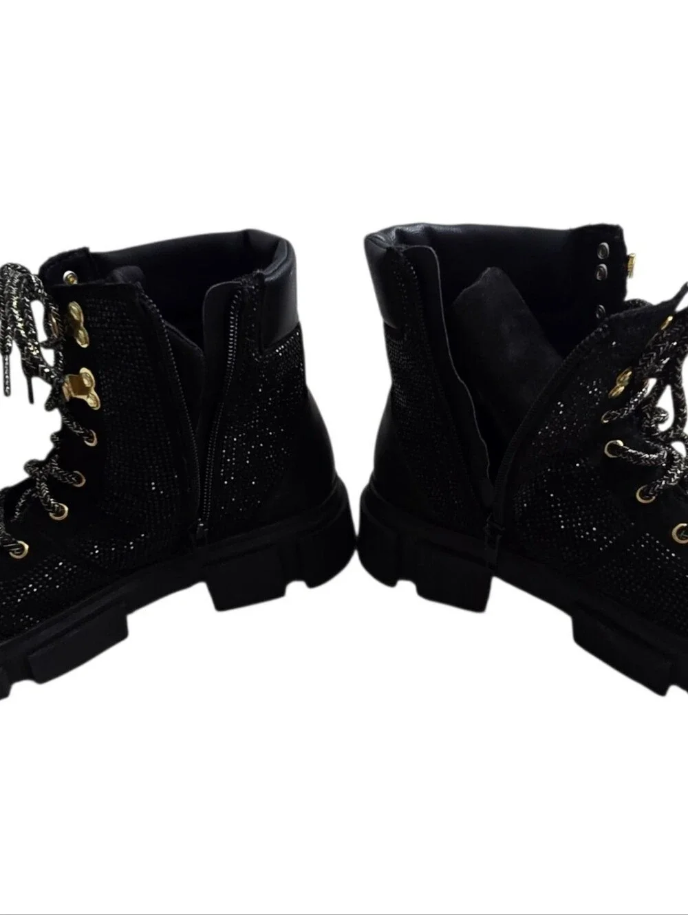 Wonder Nation Big Girl Rhinestone Combat Boot Size 5y